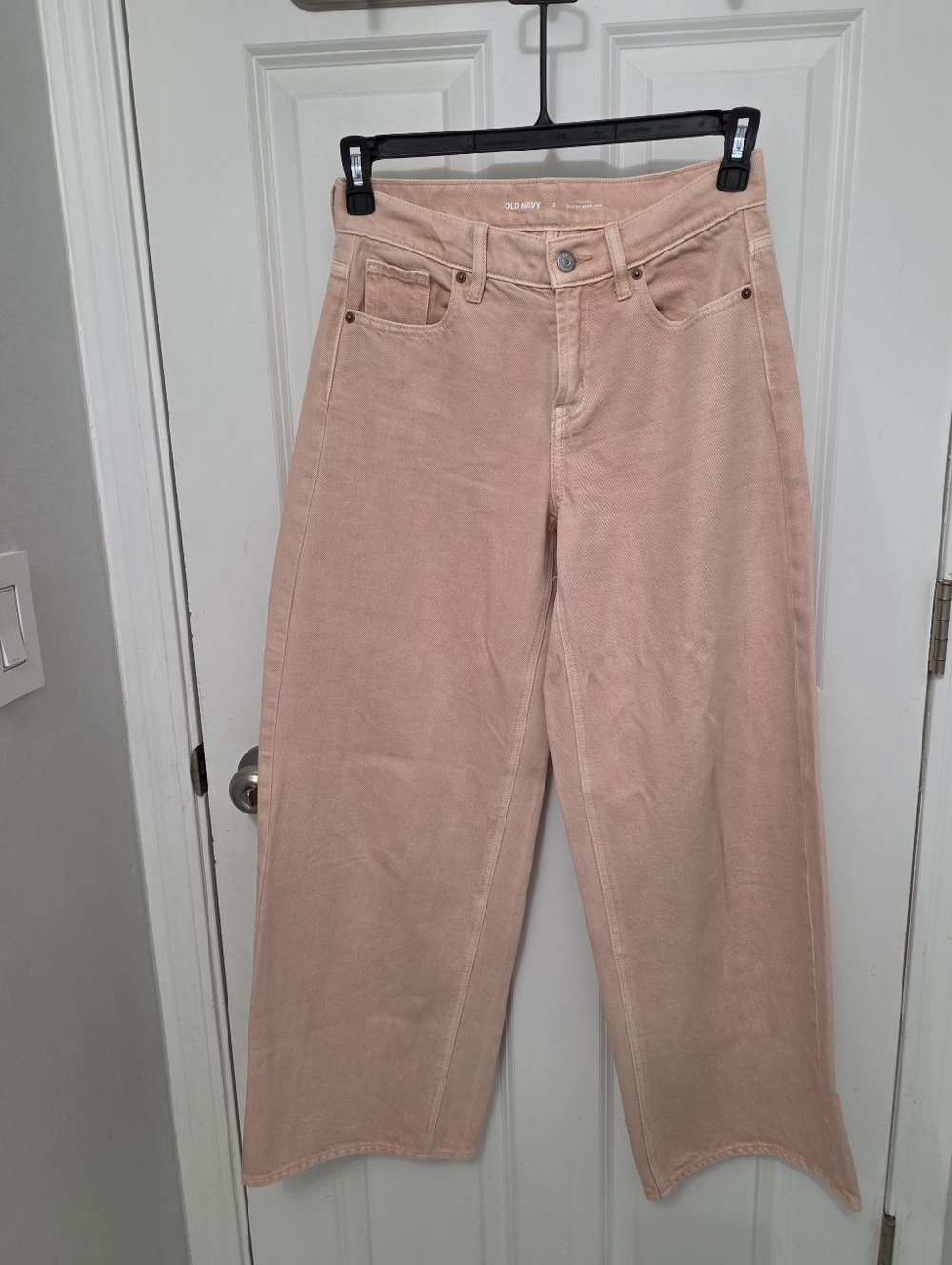 Old Navy Womens Mid-Rise Baggy Wide-Leg Jeans Color Peach Size 2